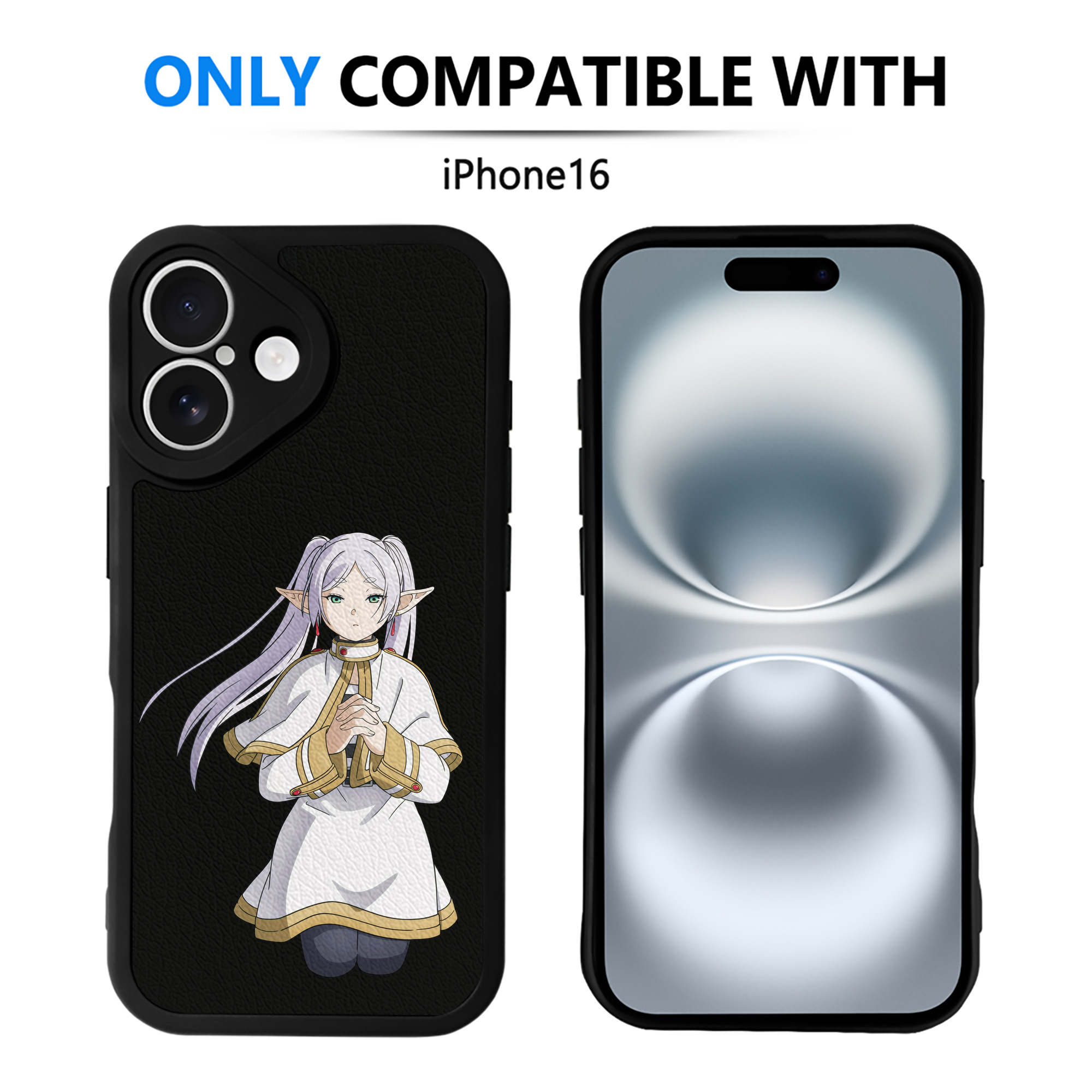 （画像用） 葬送のフリーレン Frieren 【iPhone 16シリーズ対応】シリコンスマホケース（レザー調） 材質：シリコン